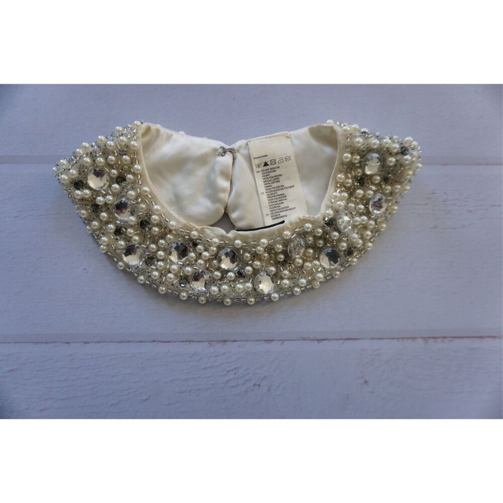 H&M Embellished Pearl & Rhinestone Peter Pan Collar - Detachable Statement - Picture 3 of 10